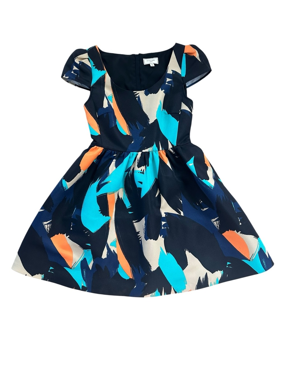 Moulinette Soeurs Anthropologie Brushstroke Pinion Short Sleeve Dress w Pockets